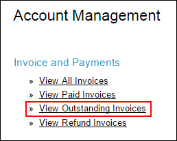 View Outstanding Invoices