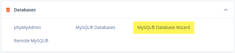 MySQL Database Wizard highlighted.png